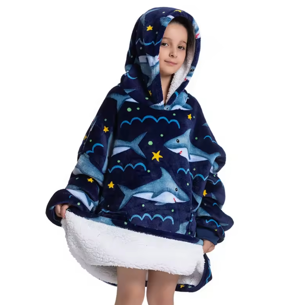 Plaid - kids blue shark