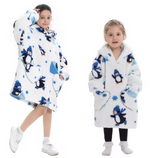 Plaid - kids white penguin