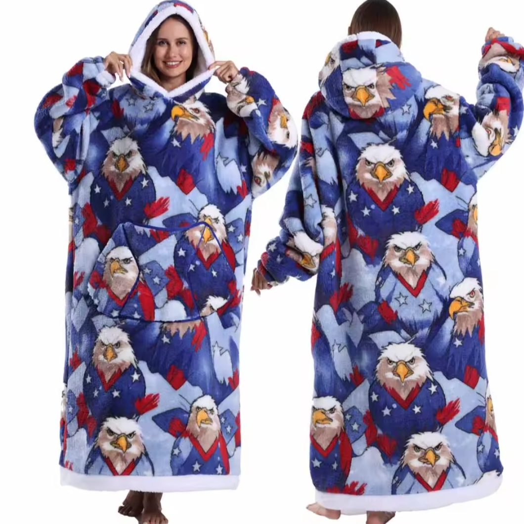 Plaid - blue and red eagle