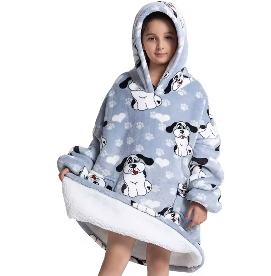 Plaid - kids grey dog