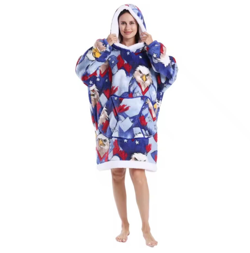 Plaid - blue and red eagle