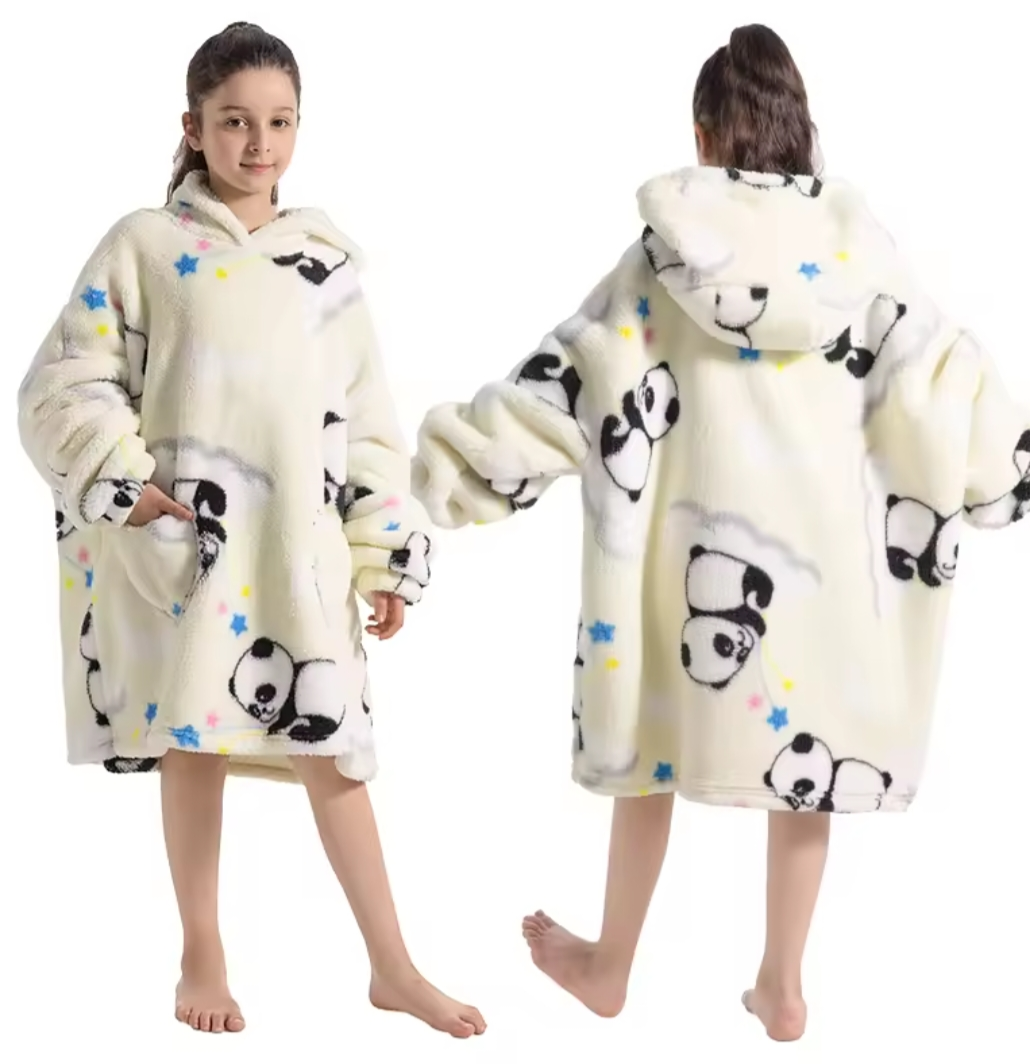 Plaid - kids white panda